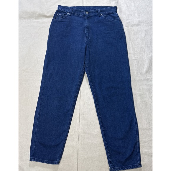 Lee Denim - 90s Vintage Lee Womens 16 Western Jeans Dark Wash Crop Straight Leg High Waist